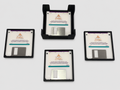 AOL Floppy Disc Coaster Set with Holder