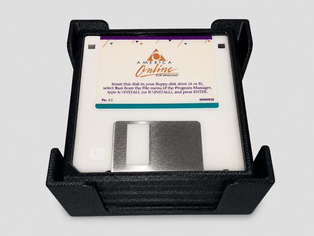 AOL Floppy Disc Coaster Set with Holder