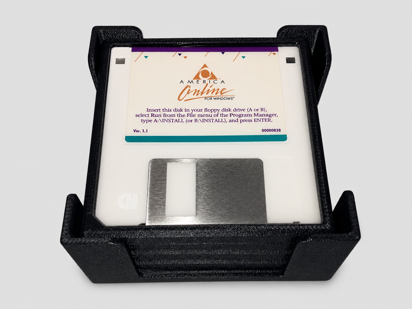 AOL Floppy Disc Coaster Set with Holder